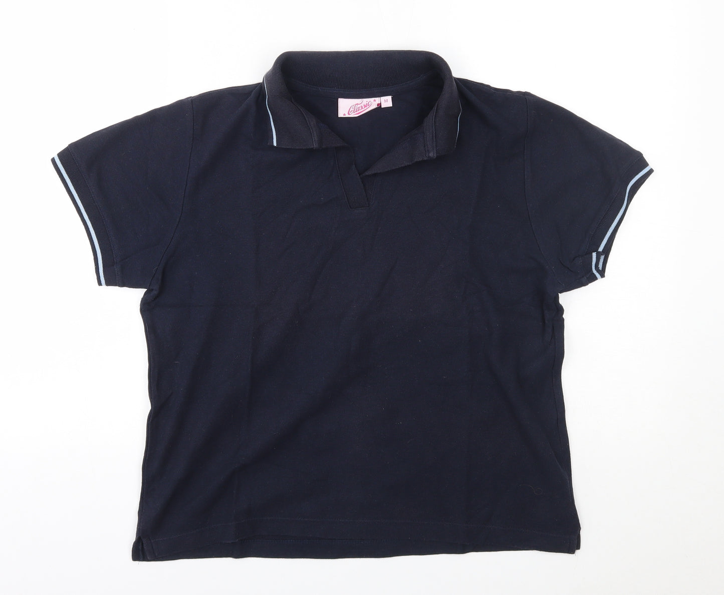 Classic Womens Blue   Basic Polo Size M