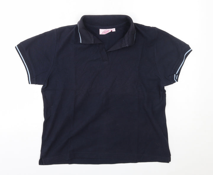 Classic Womens Blue   Basic Polo Size M