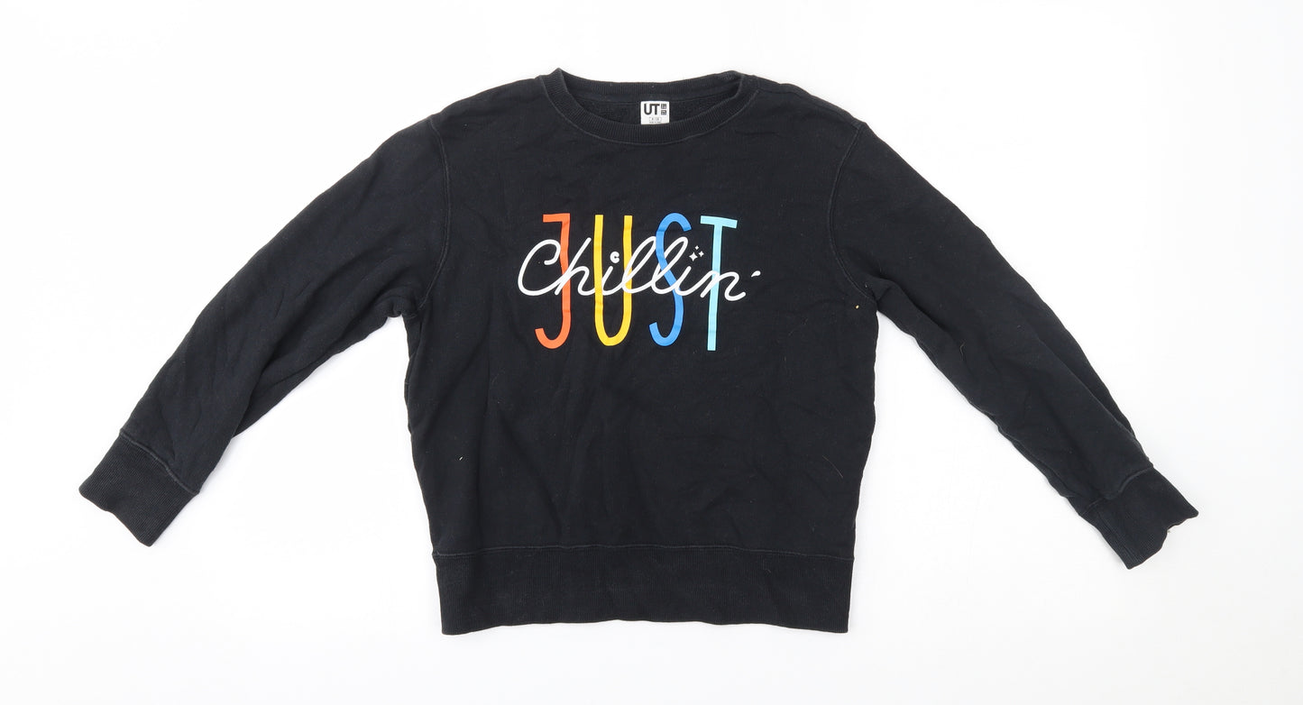 Uniqlo Boys Black   Pullover Jumper Size 9-10 Years