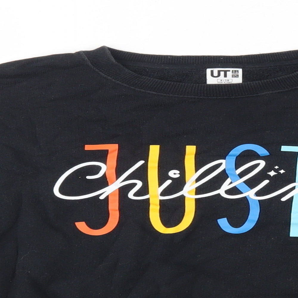 Uniqlo Boys Black   Pullover Jumper Size 9-10 Years