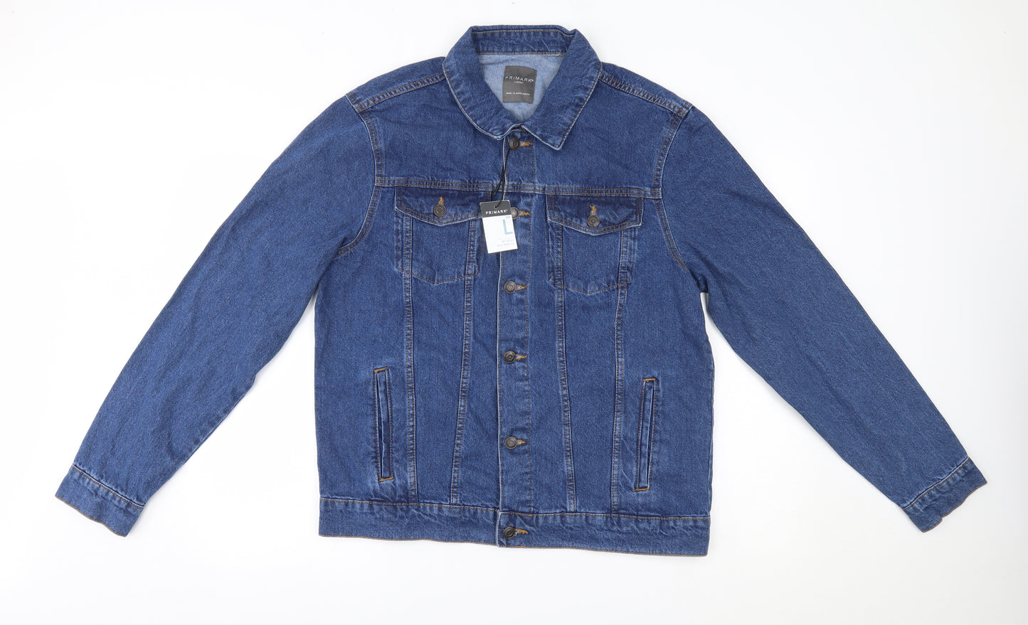 Primark Mens Blue  Denim Jacket  Size L