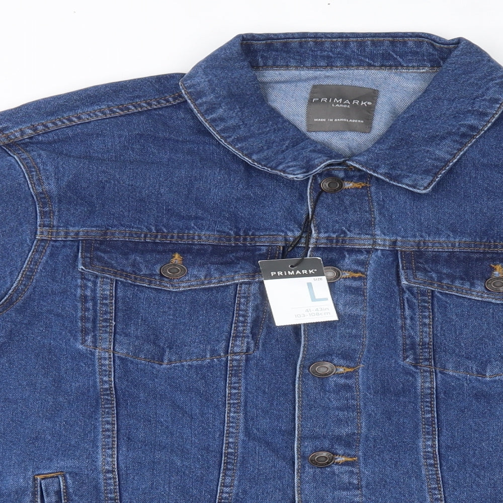 Primark Mens Blue  Denim Jacket  Size L