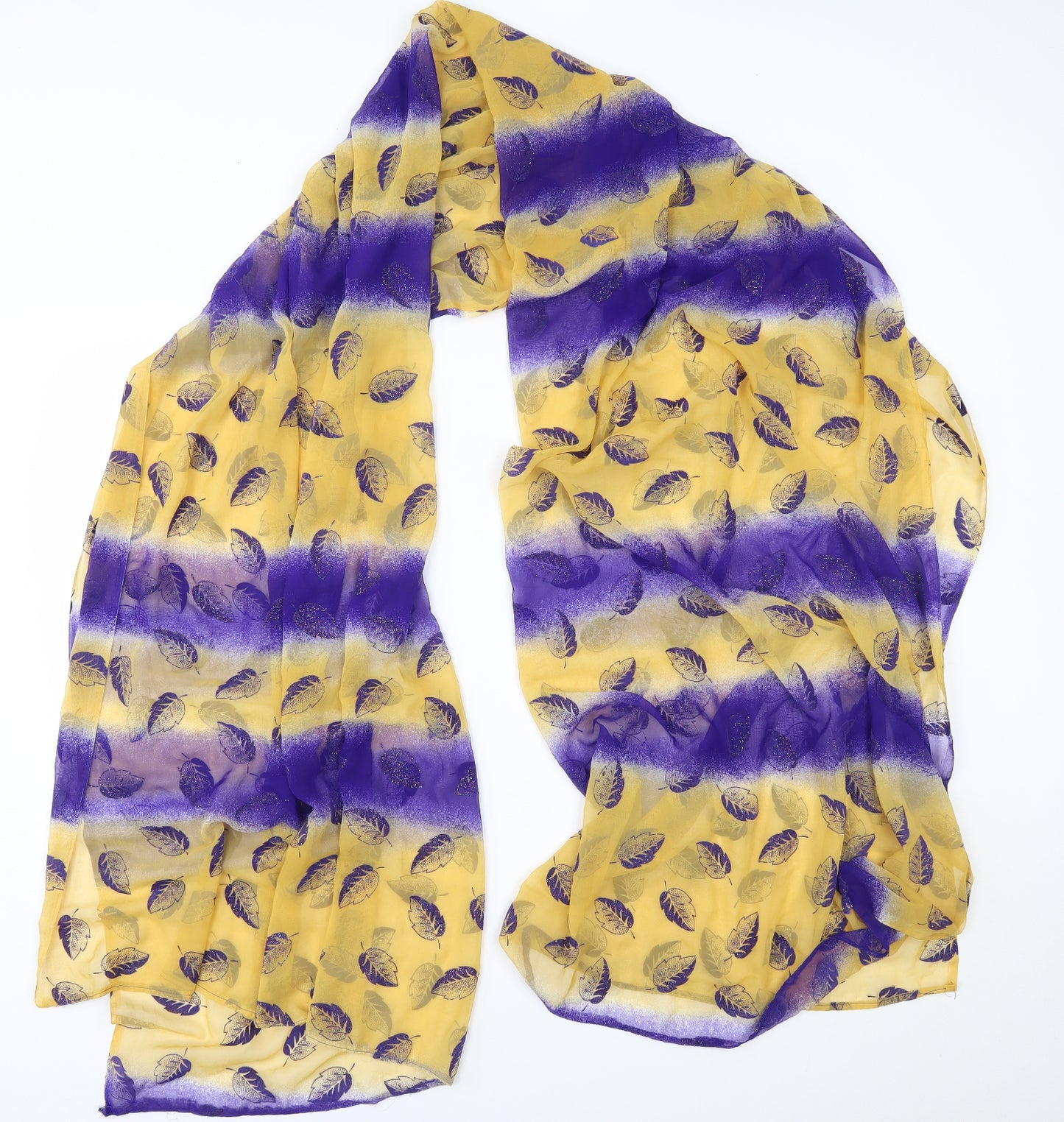 Preworn Womens Yellow Striped   Scarf