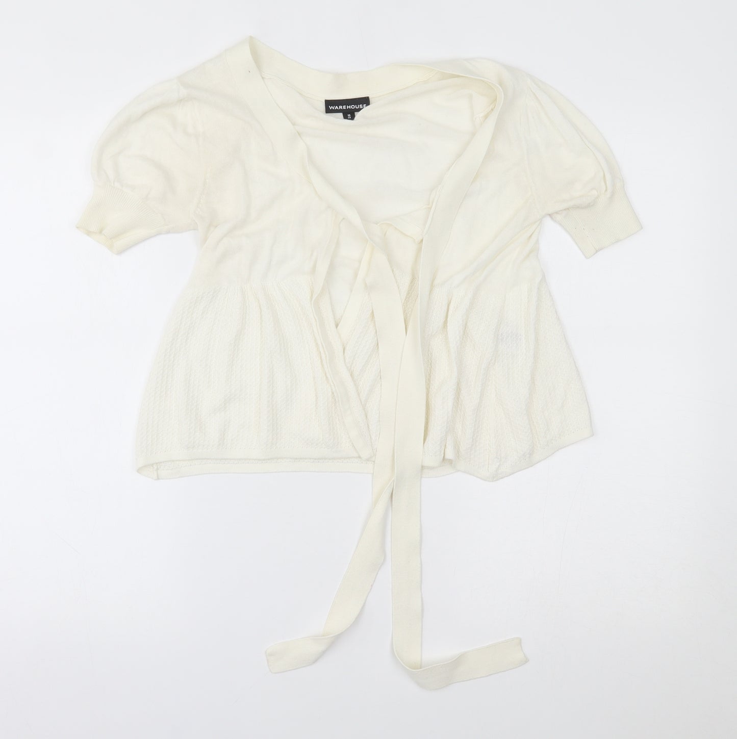 Warehouse Womens Ivory   Shrug Jumper Size 10