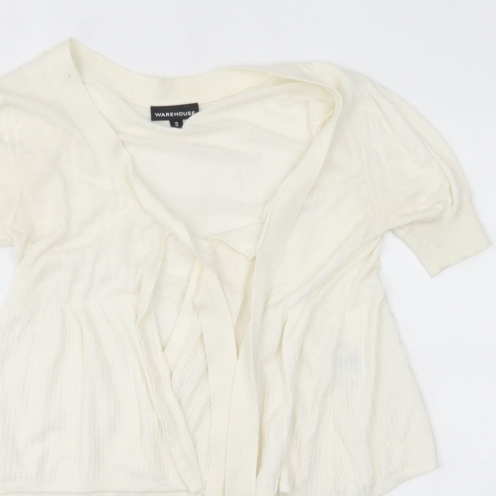Warehouse Womens Ivory   Shrug Jumper Size 10