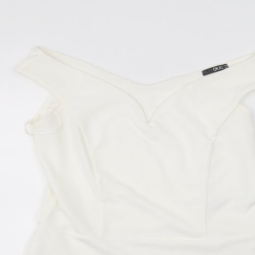 Quiz Womens White   Bodysuit One-Piece Size 16