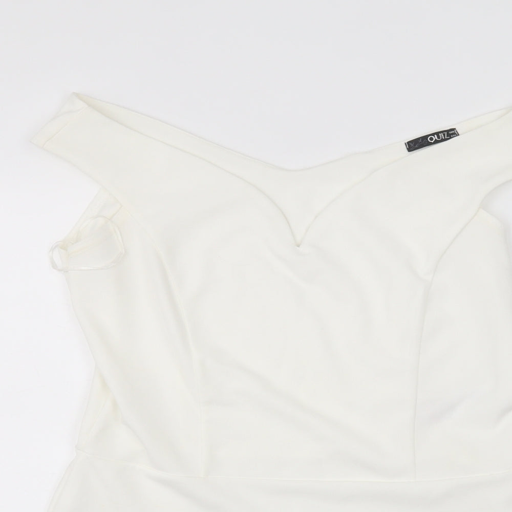 Quiz Womens White   Bodysuit One-Piece Size 16