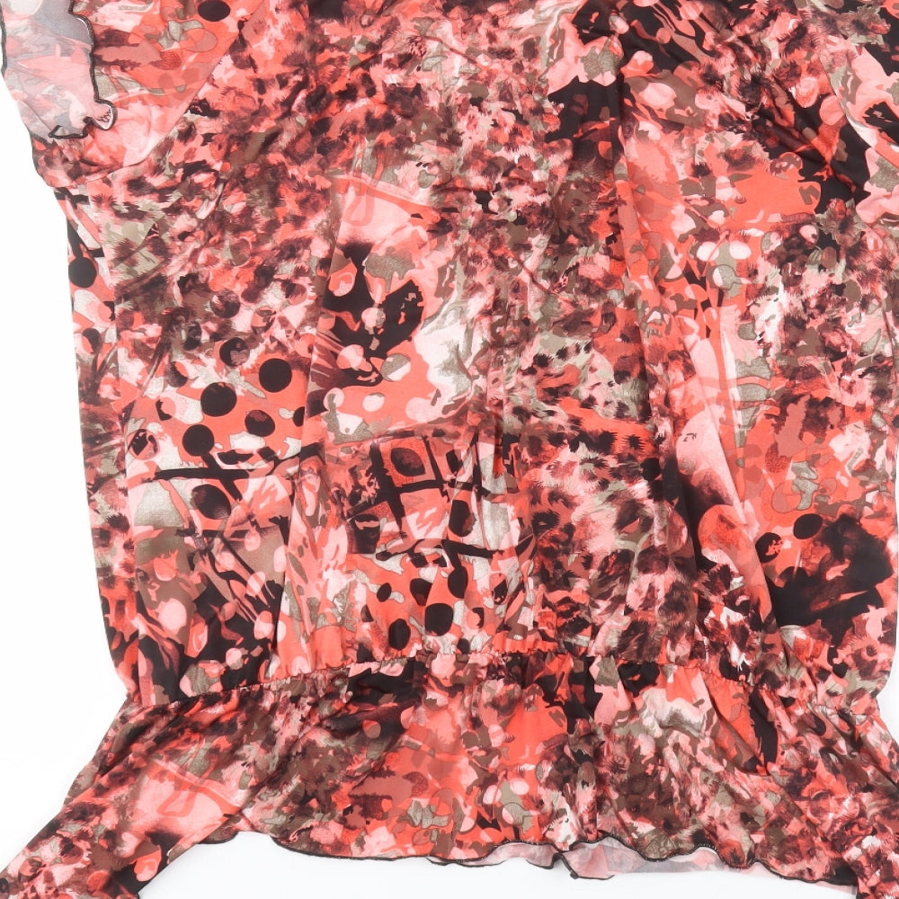 mimosa Womens Pink Floral  Basic T-Shirt Size 16