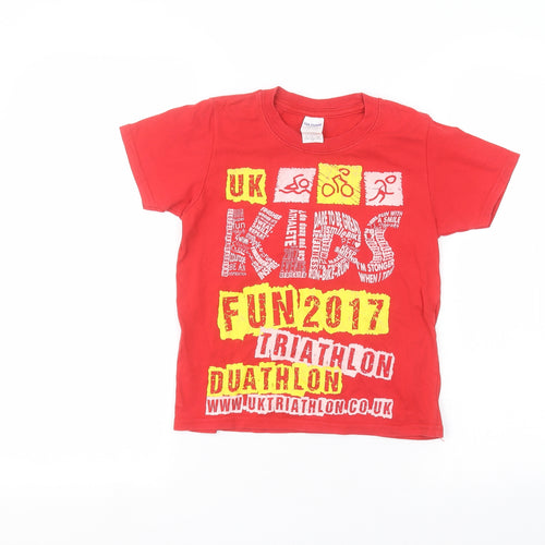 Gilden Girls Red   Basic T-Shirt Size S