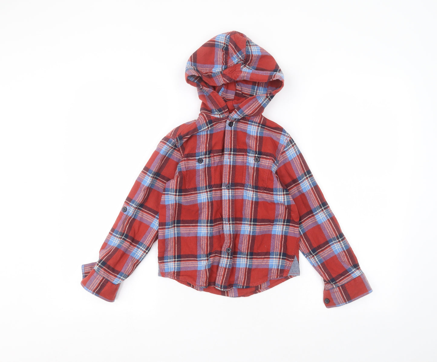 Fat Face Boys Red   Cardigan Hoodie Size 6-7 Years