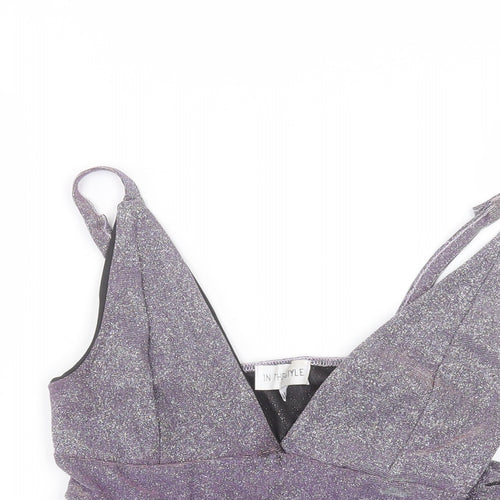In the Style Womens Purple   Basic T-Shirt Size 10