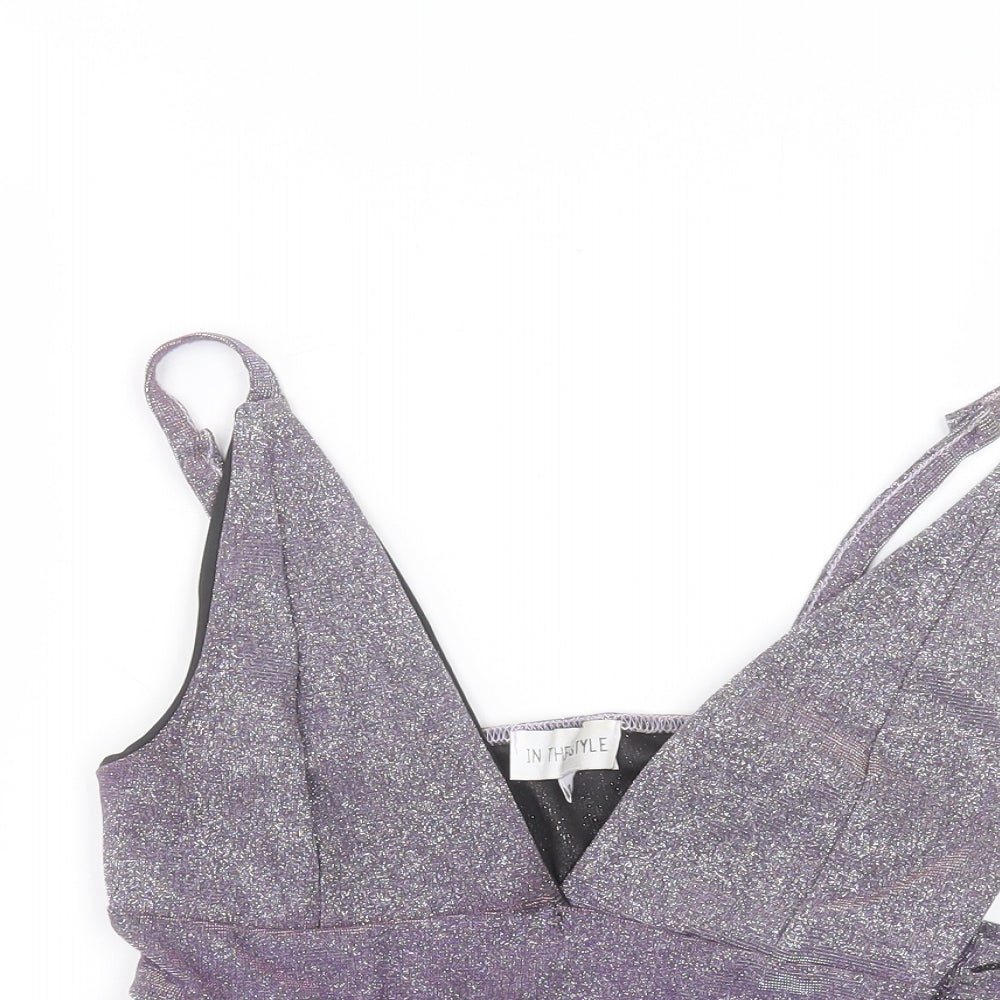 In the Style Womens Purple   Basic T-Shirt Size 10