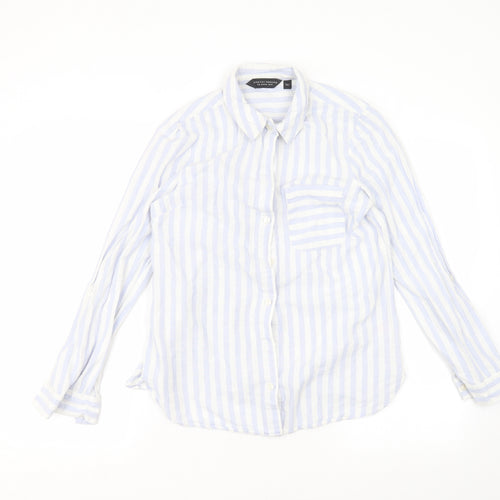 Dorothy Perkins Womens White Striped  Basic Button-Up Size 10
