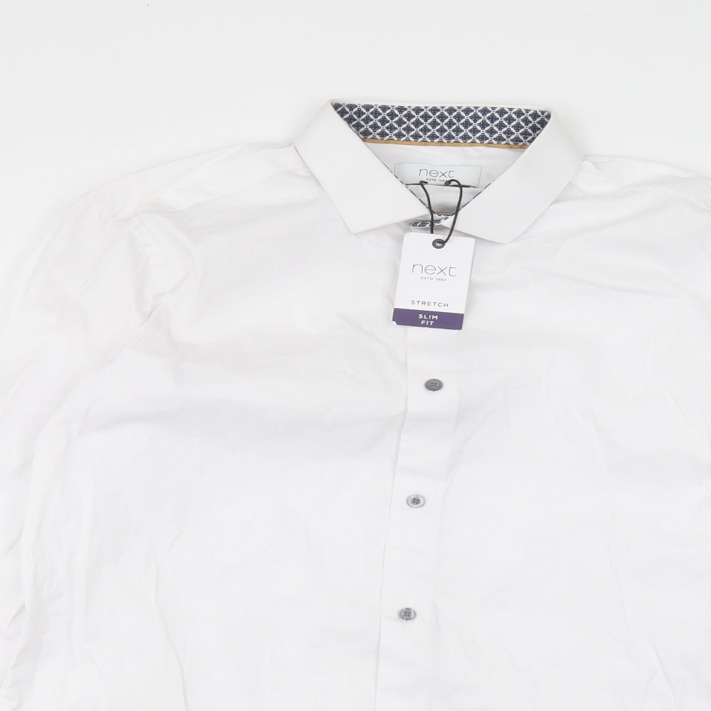 NEXT Mens White    Dress Shirt Size M