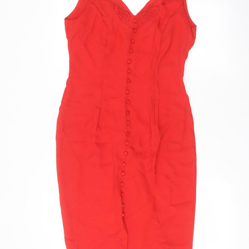 Milano Womens Red   Pencil Dress  Size 14