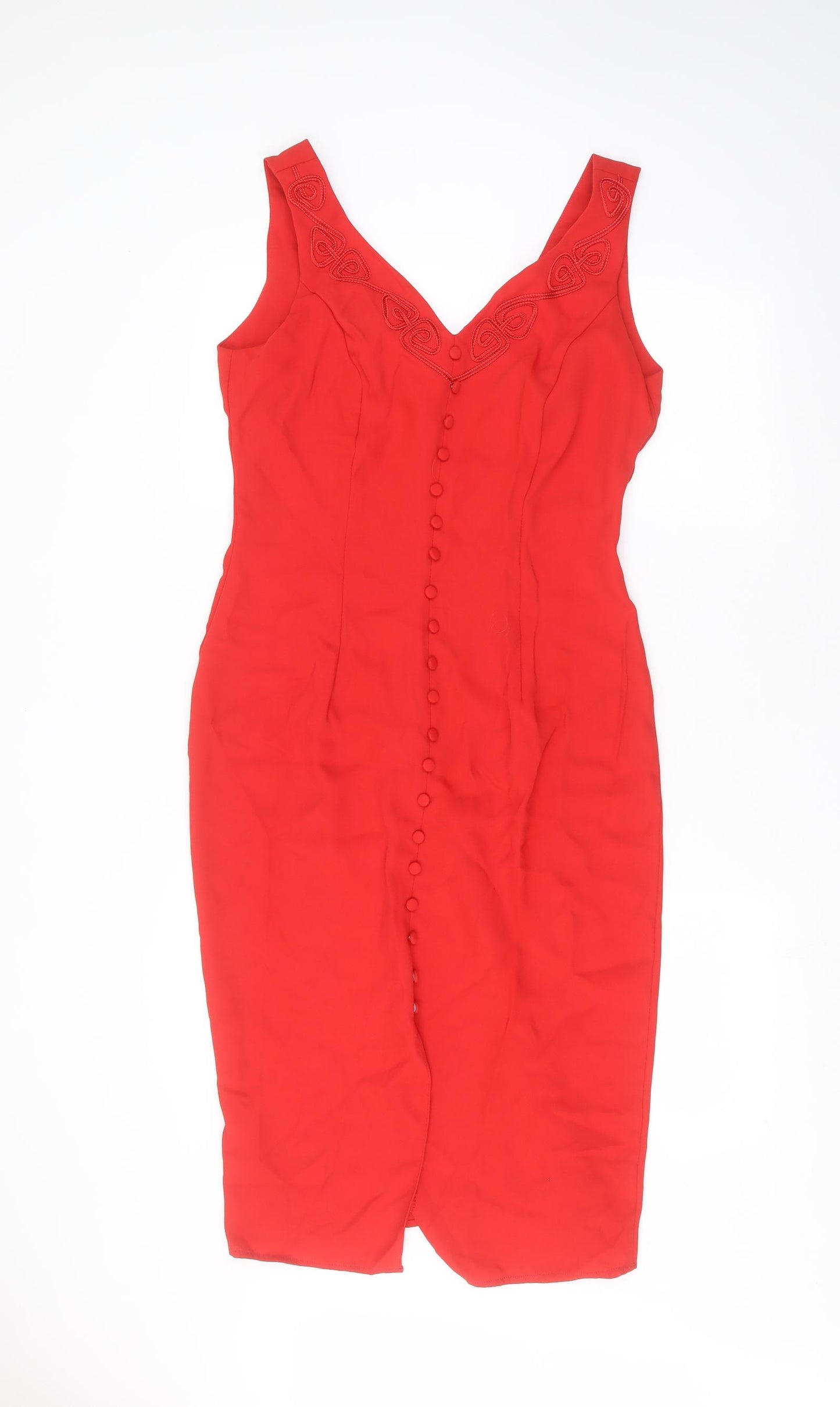 Milano Womens Red   Pencil Dress  Size 14