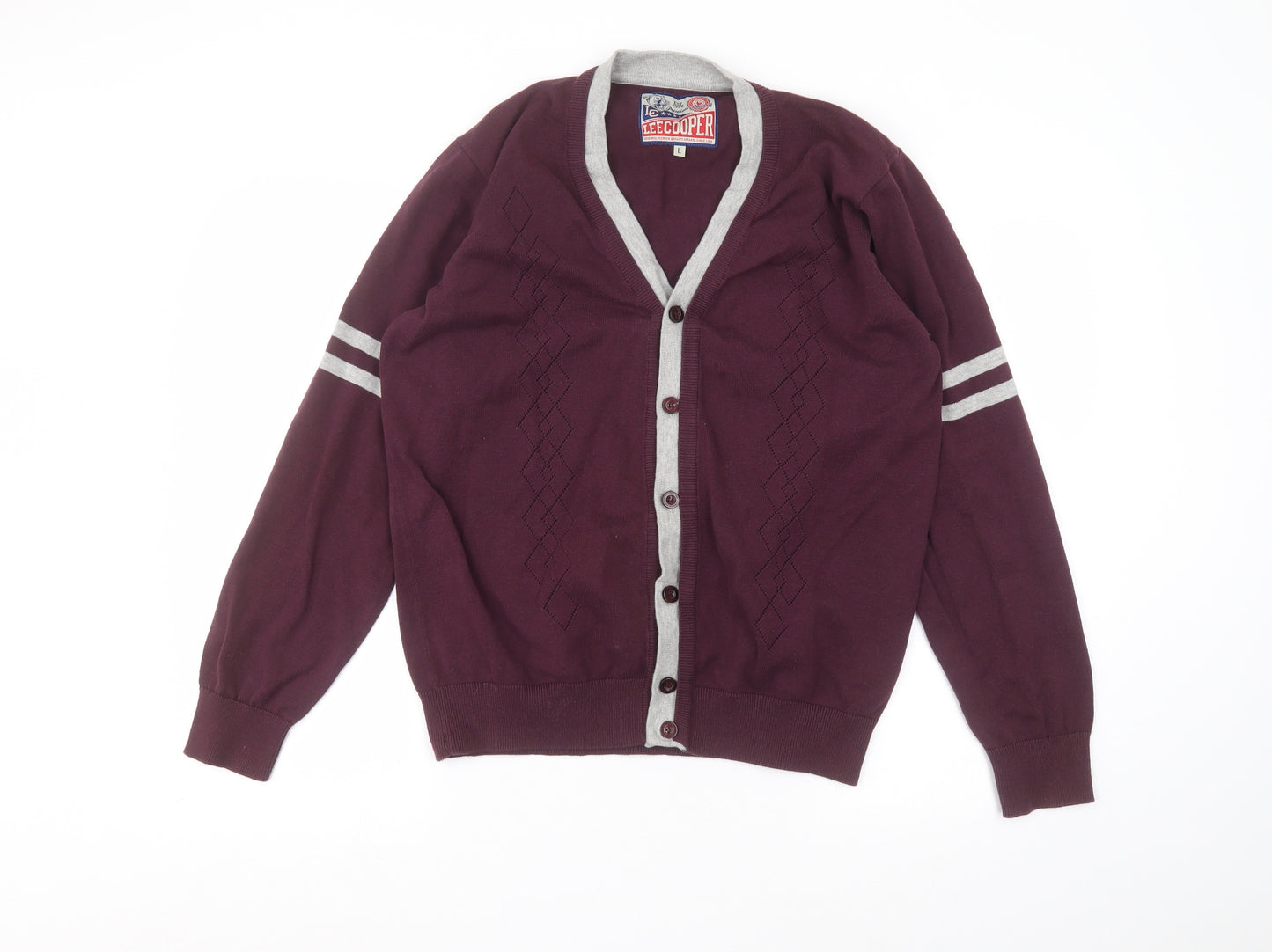 Lee Cooper Womens Red   Cardigan Jumper Size L