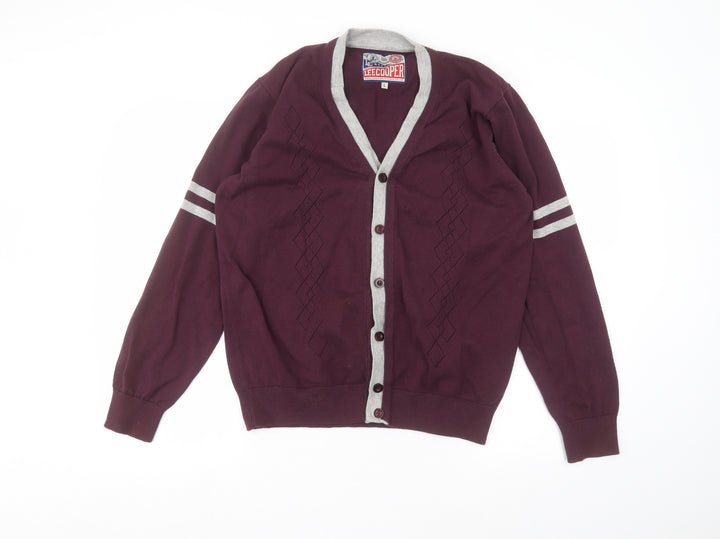 Lee Cooper Womens Red Cardigan Jumper Size L