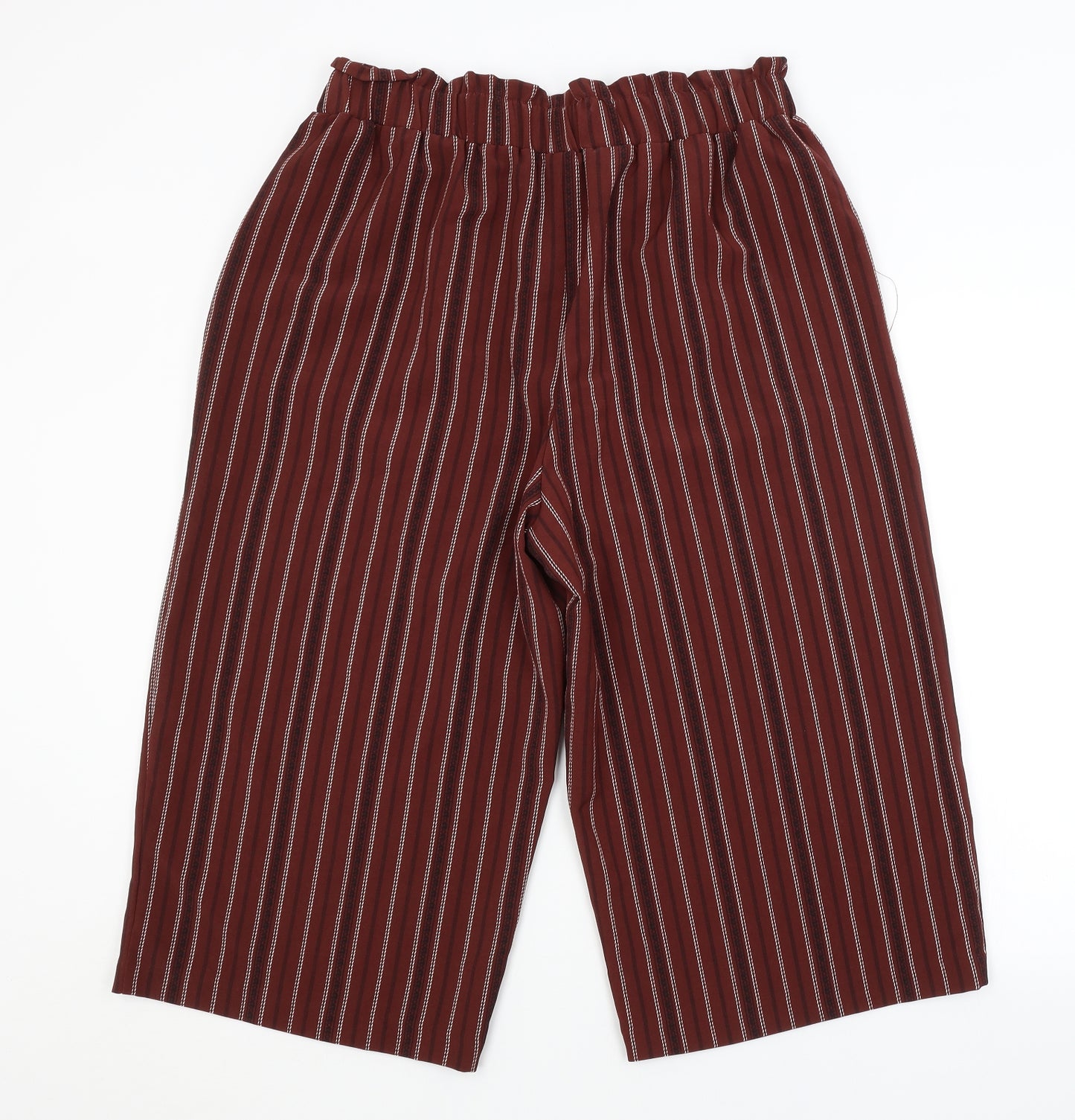 New Look Womens Brown Striped  Bloomer Trousers Size 16 L20 in