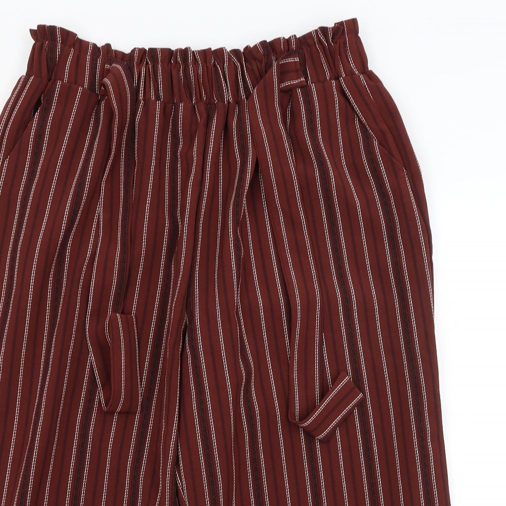 New Look Womens Brown Striped  Bloomer Trousers Size 16 L20 in
