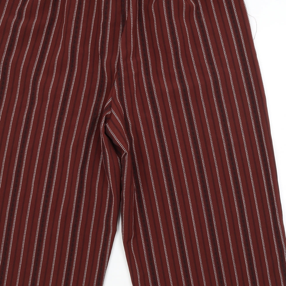 New Look Womens Brown Striped  Bloomer Trousers Size 16 L20 in
