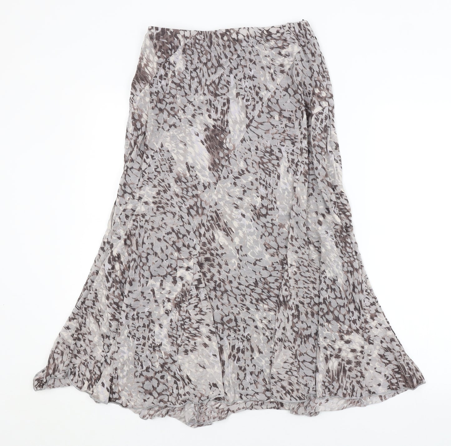 Per Una Womens Grey Floral  A-Line Skirt Size 10