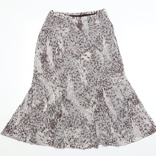 Per Una Womens Grey Floral  A-Line Skirt Size 10