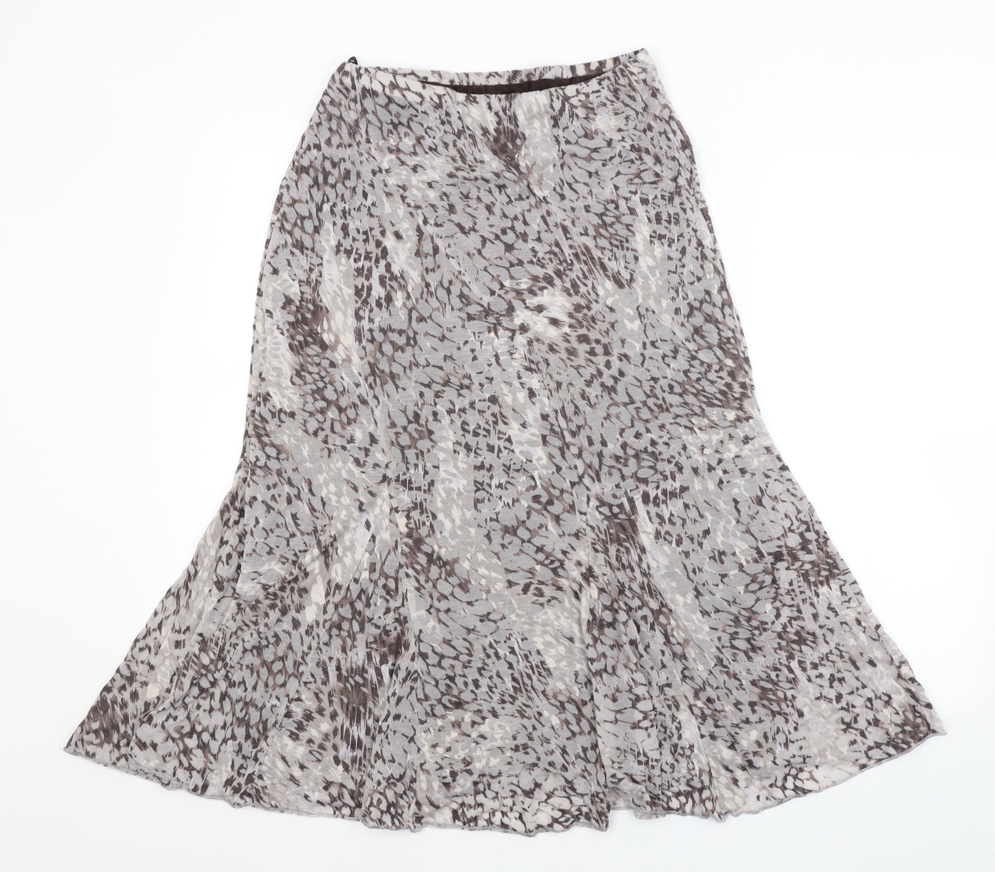 Per Una Womens Grey Floral  A-Line Skirt Size 10