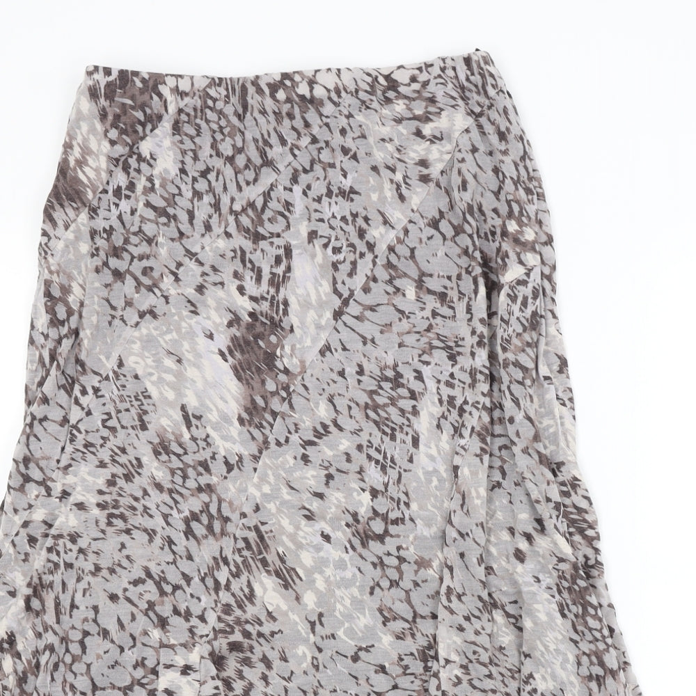 Per Una Womens Grey Floral  A-Line Skirt Size 10