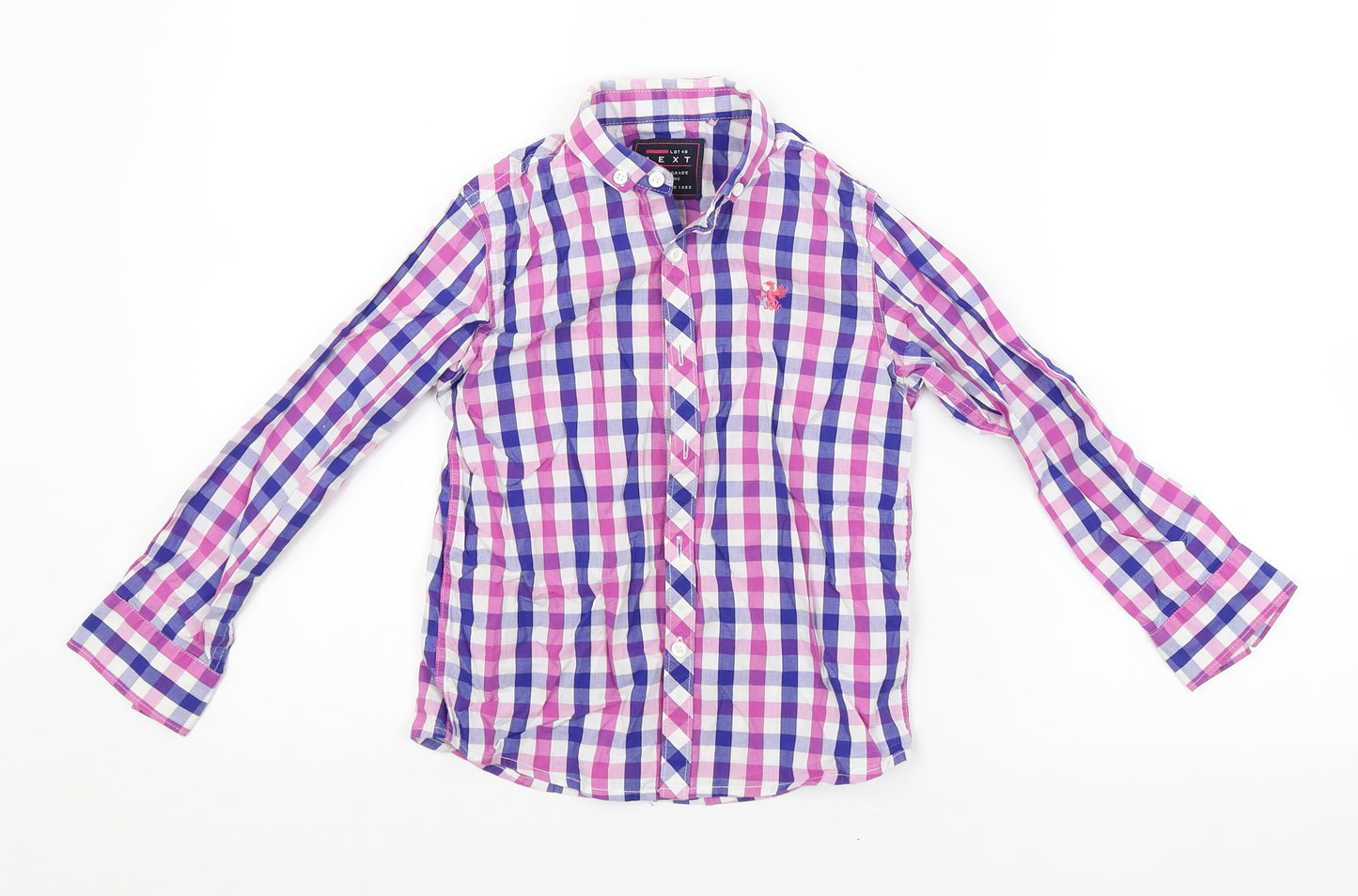NEXT Boys Purple Check  Basic Button-Up Size 6 Years