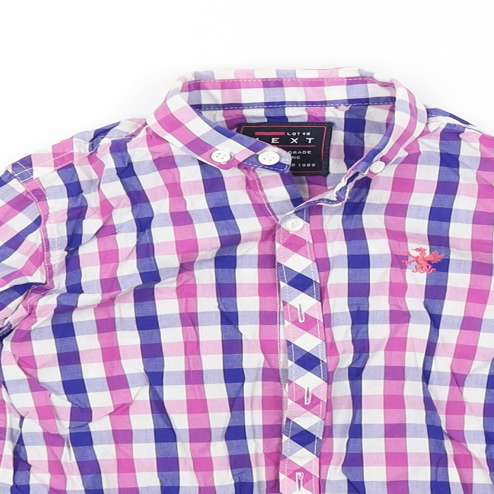 NEXT Boys Purple Check  Basic Button-Up Size 6 Years