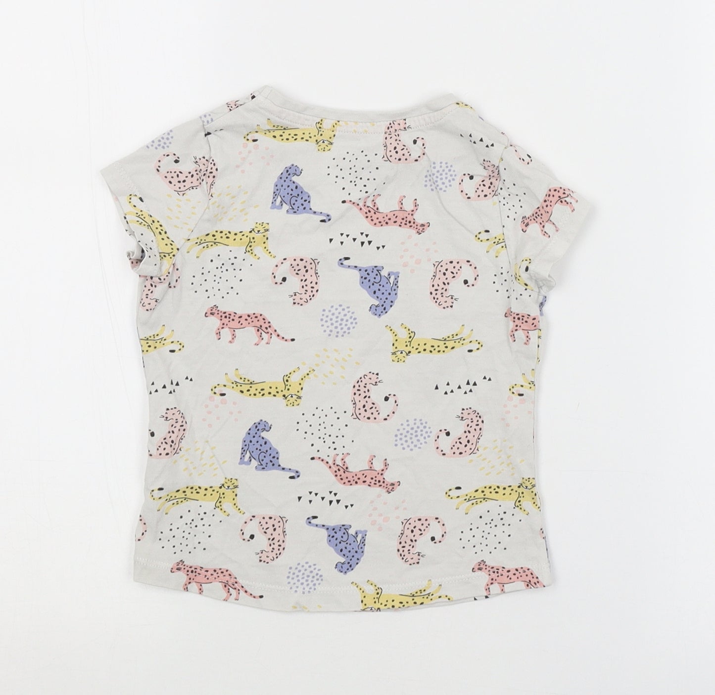 F&F Boys White Animal Print  Basic T-Shirt Size 2-3 Years