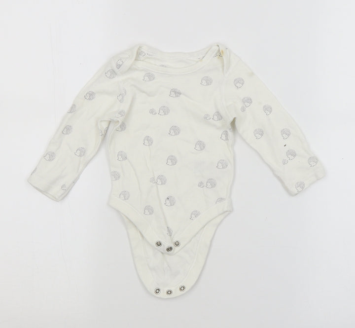 M&S Baby White Animal Print Babygrow One-Piece Size 0-3 Months
