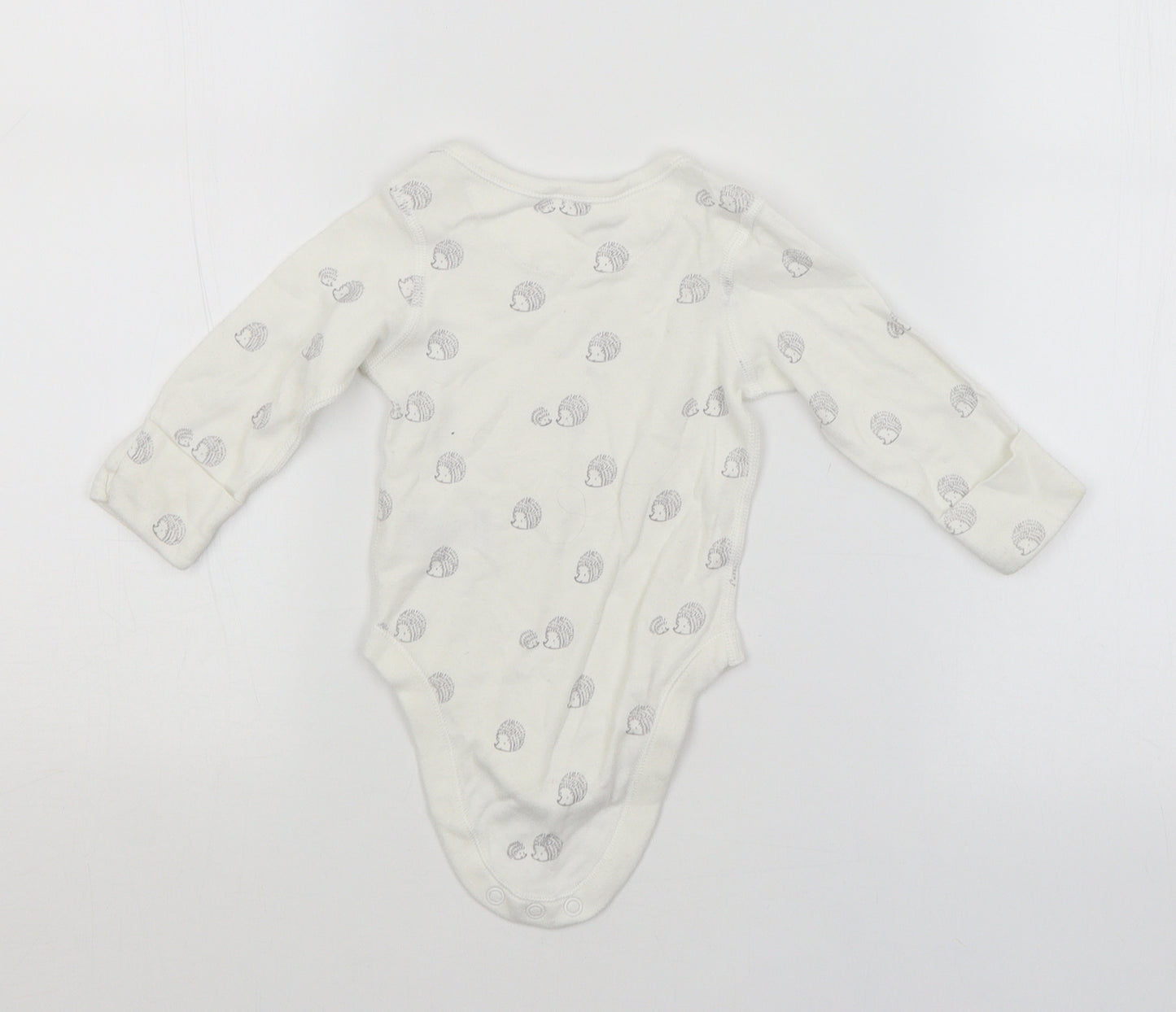 M&S Baby White Animal Print  Babygrow One-Piece Size 0-3 Months
