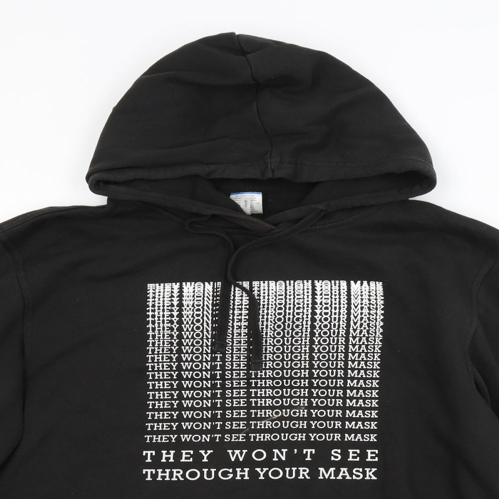 Preworn Mens Black   Pullover Hoodie Size L