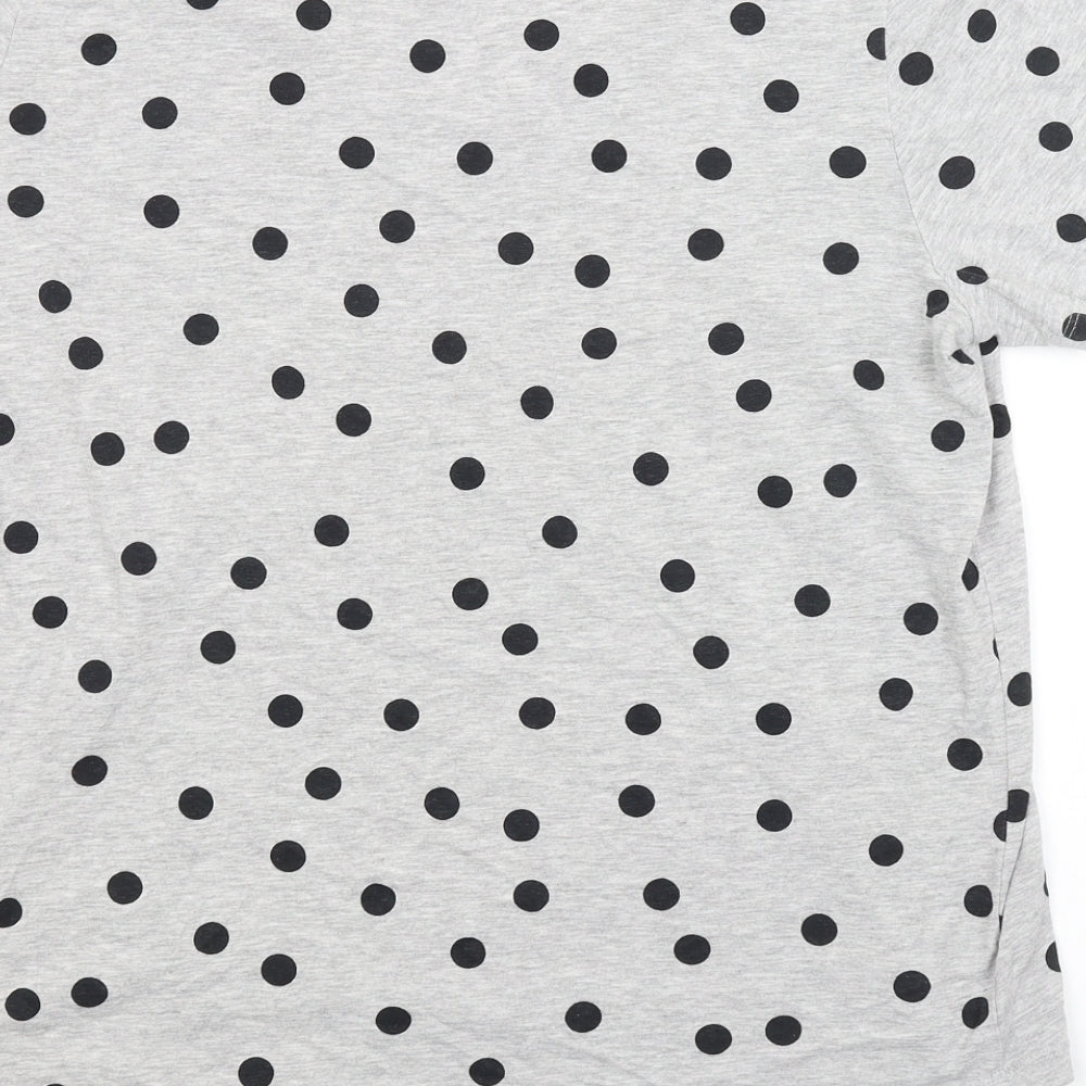 Nutmeg Womens Grey Polka Dot  Basic T-Shirt Size 20