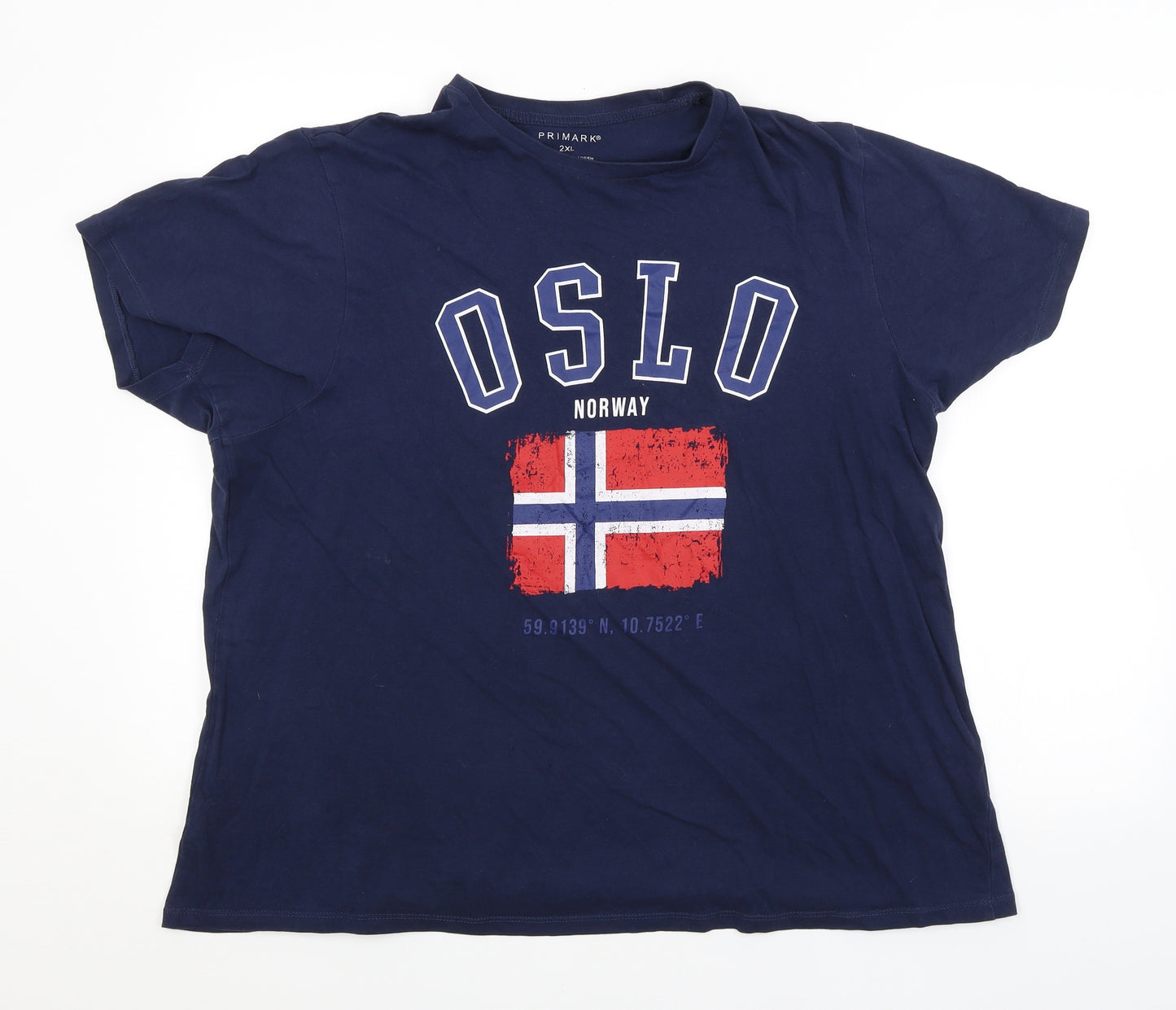 Primark Mens Blue    T-Shirt Size 2XL  - NORWAY