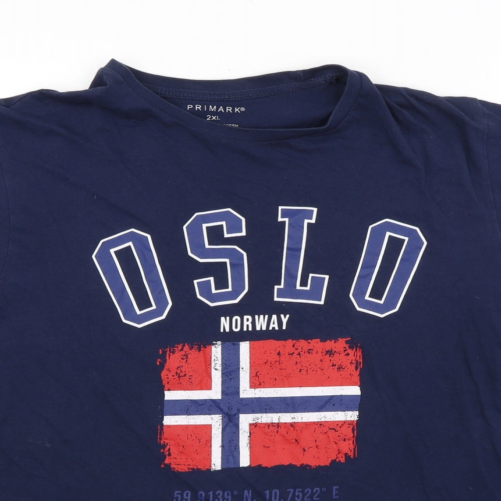 Primark Mens Blue    T-Shirt Size 2XL  - NORWAY