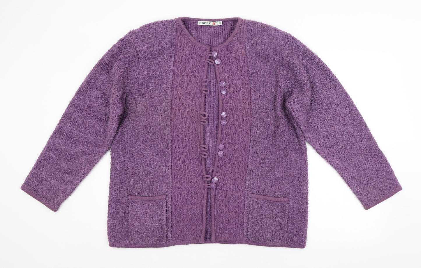 Poppy Womens Purple   Cardigan Jumper Size 18