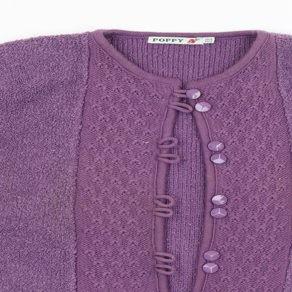Poppy Womens Purple   Cardigan Jumper Size 18
