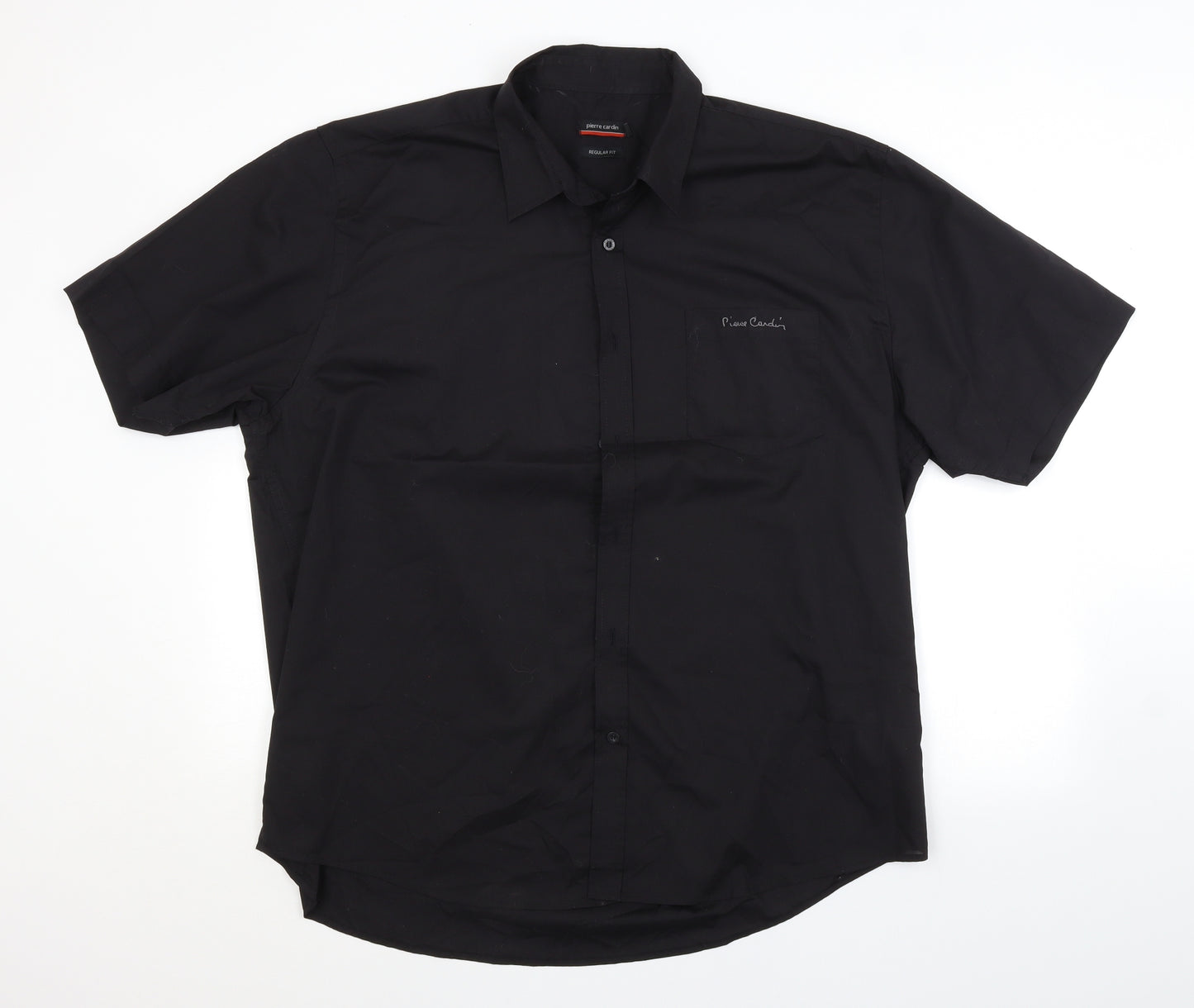 Pierre Cardin Mens Black    Button-Up Size 4XL