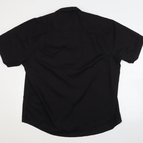 Pierre Cardin Mens Black    Button-Up Size 4XL