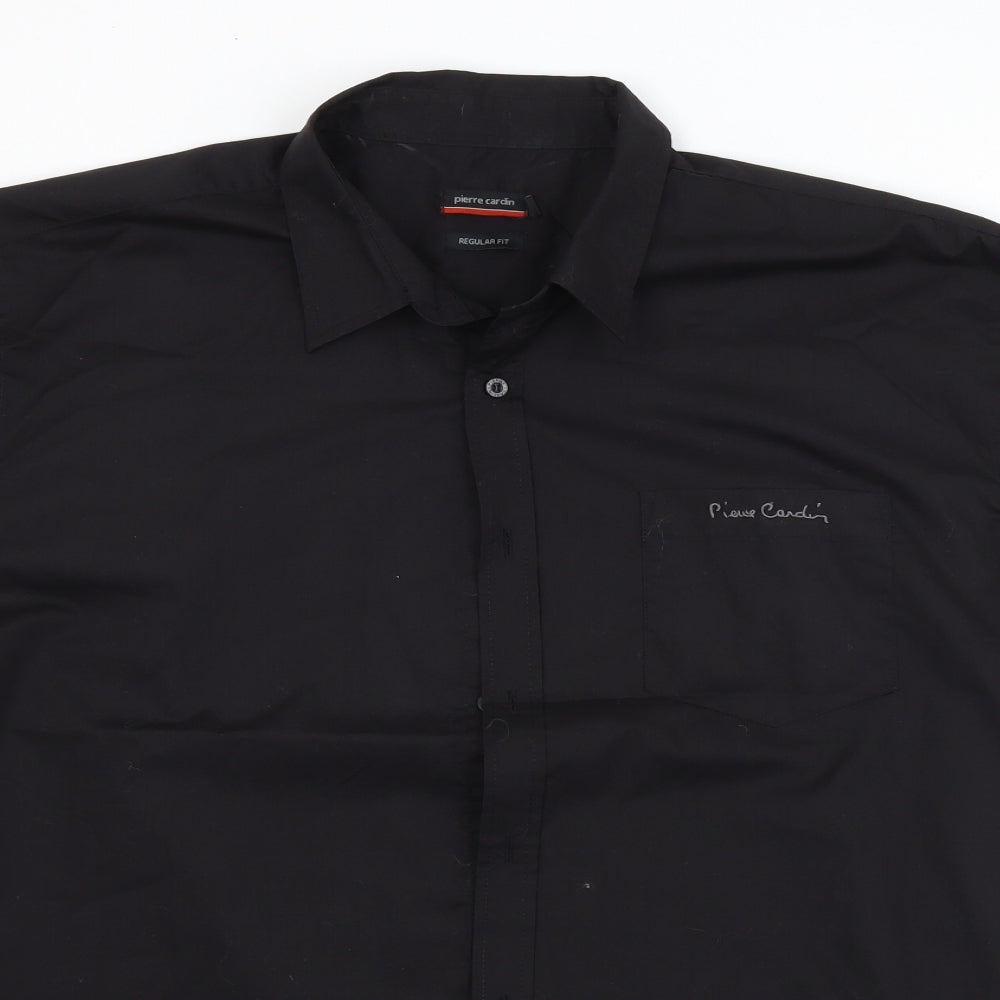 Pierre Cardin Mens Black    Button-Up Size 4XL