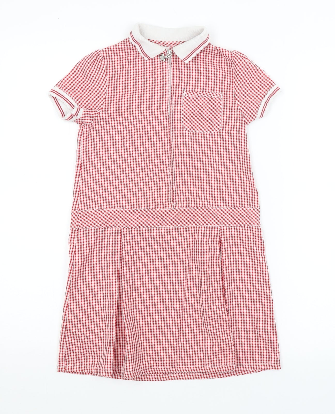 F&F Girls Red Check  A-Line  Size 5-6 Years