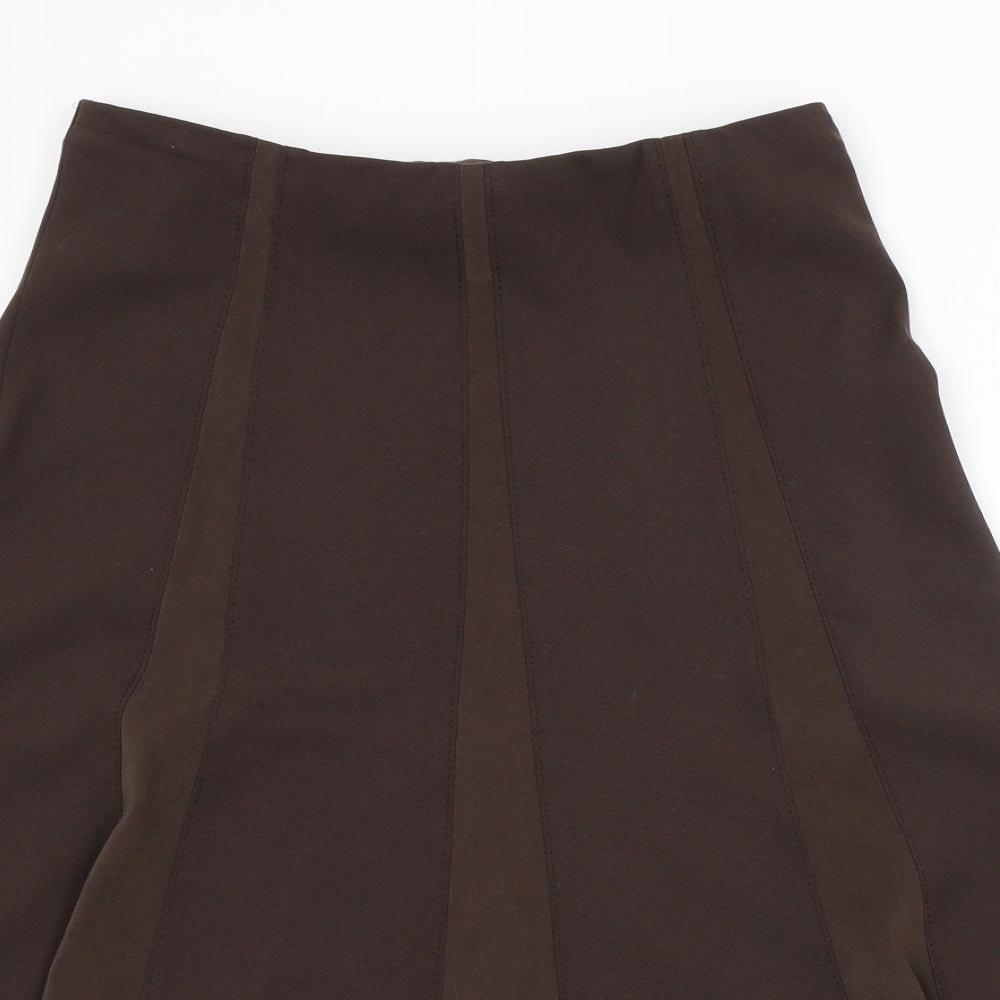 M&S Womens Brown   A-Line Skirt Size 12