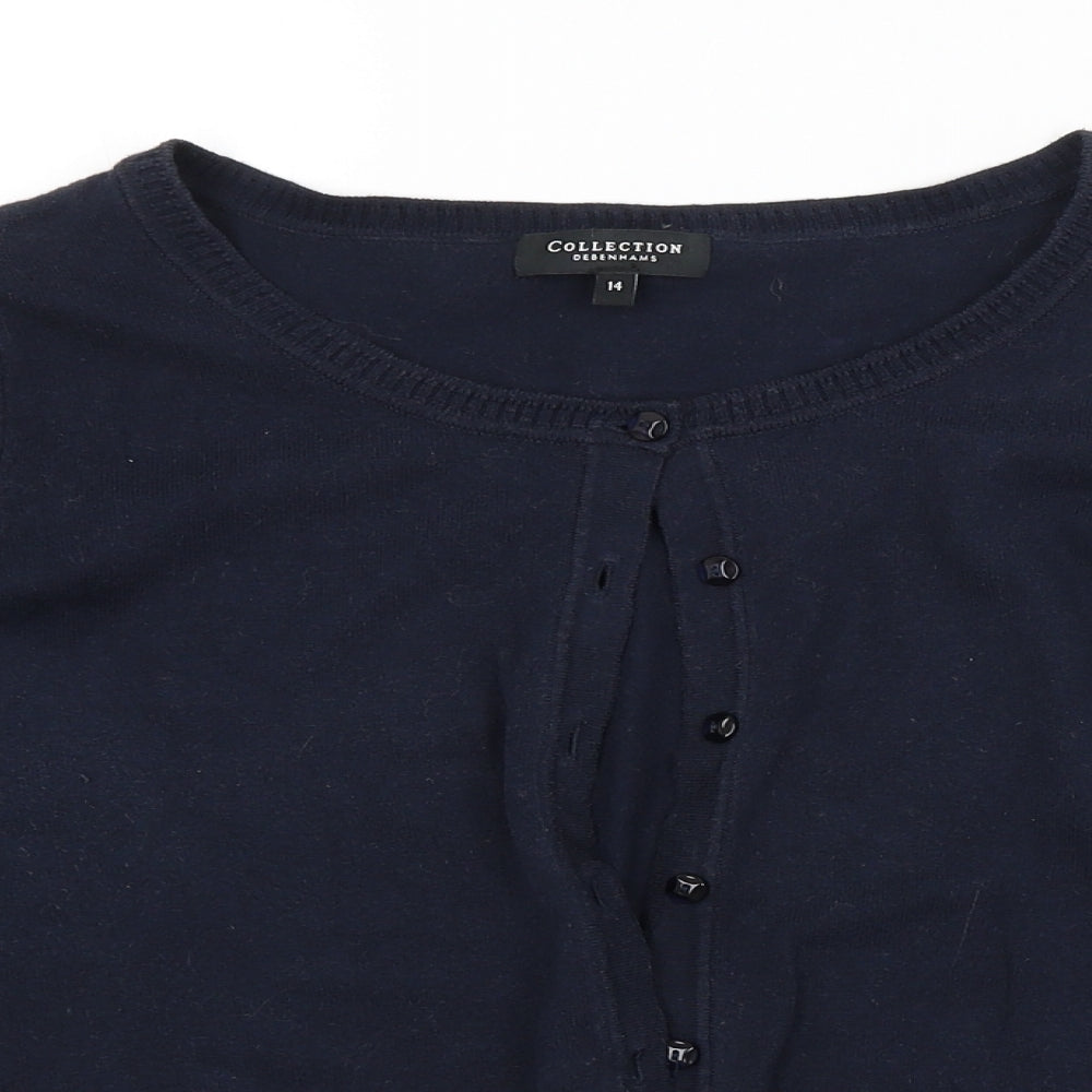 Debenhams Womens Blue   Cardigan Jumper Size 14
