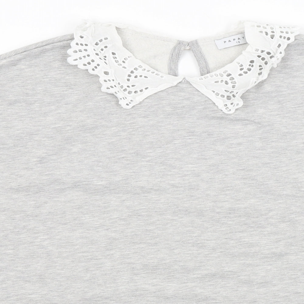 Papaya Womens Grey   Pullover Sweatshirt Size 10