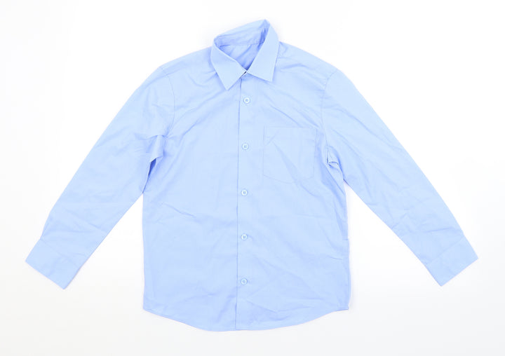 George Boys Blue Basic Button-Up Size 8-9 Years