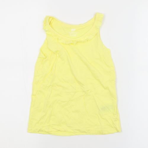 H&M Girls Yellow   Basic Tank Size 7-8 Years