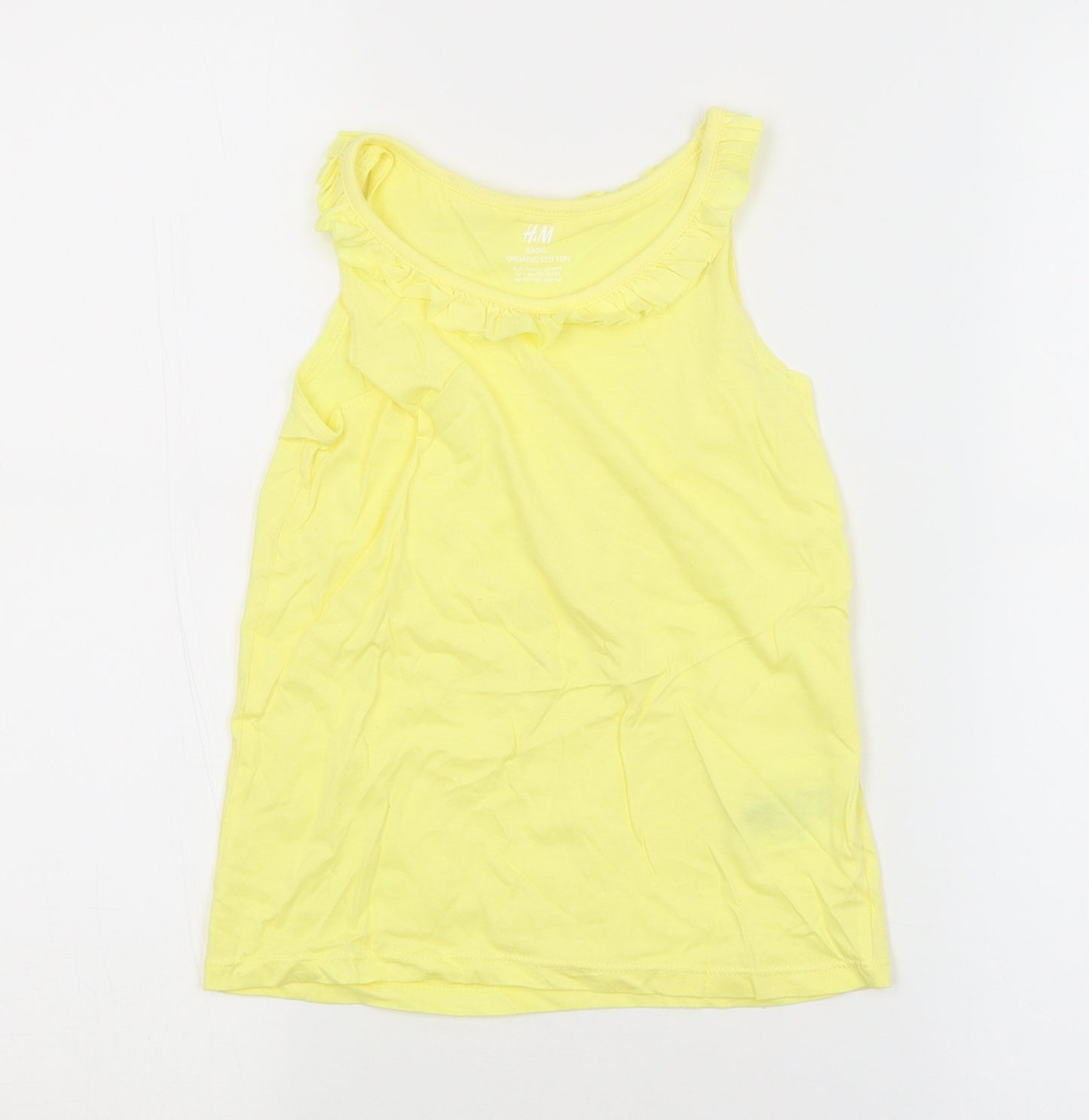 H&M Girls Yellow   Basic Tank Size 7-8 Years
